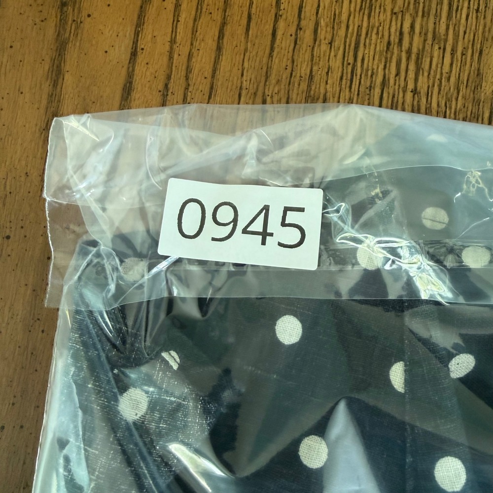 Chico's No-Iron 100% Linen Button Up Shirt Black White Polka Dot Tie Front 3 XL - Picture 12 of 12
